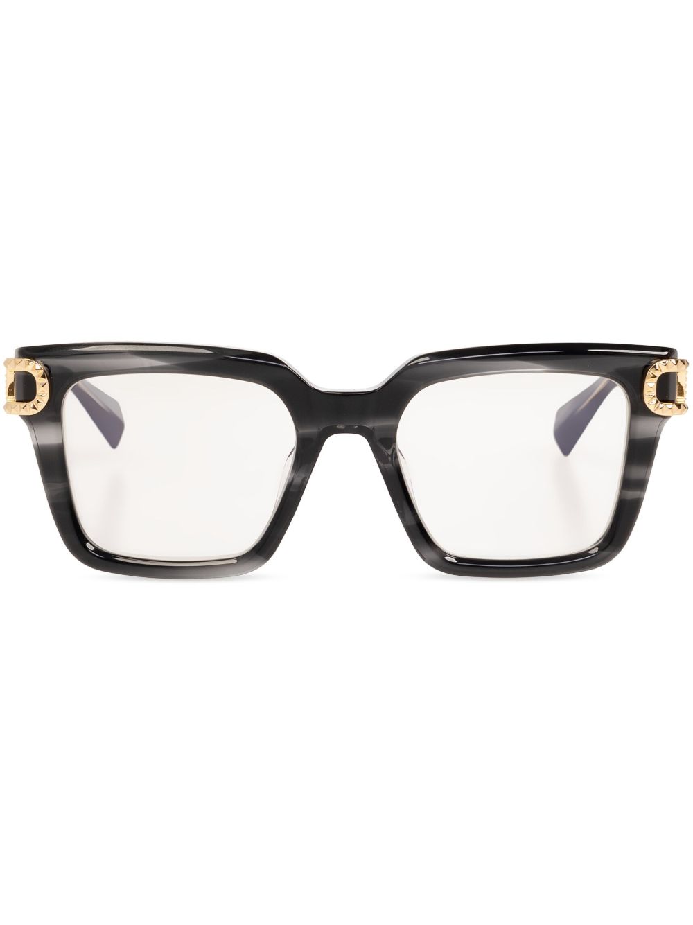 VALENTINO GARAVANI EYEWEAR 大理石纹方框眼镜 - 黑色