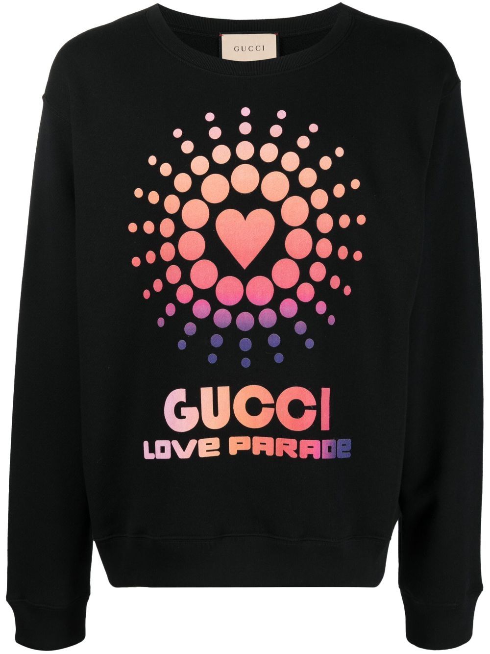 Gucci logo印花棉卫衣 - 黑色