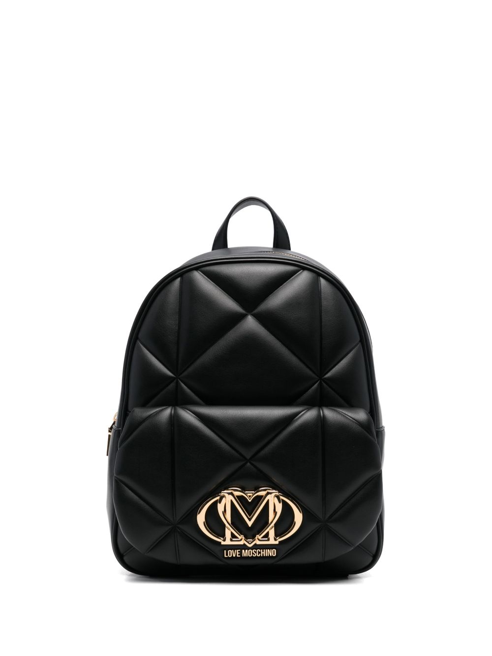 Love Moschino logo标牌双肩包 - 黑色
