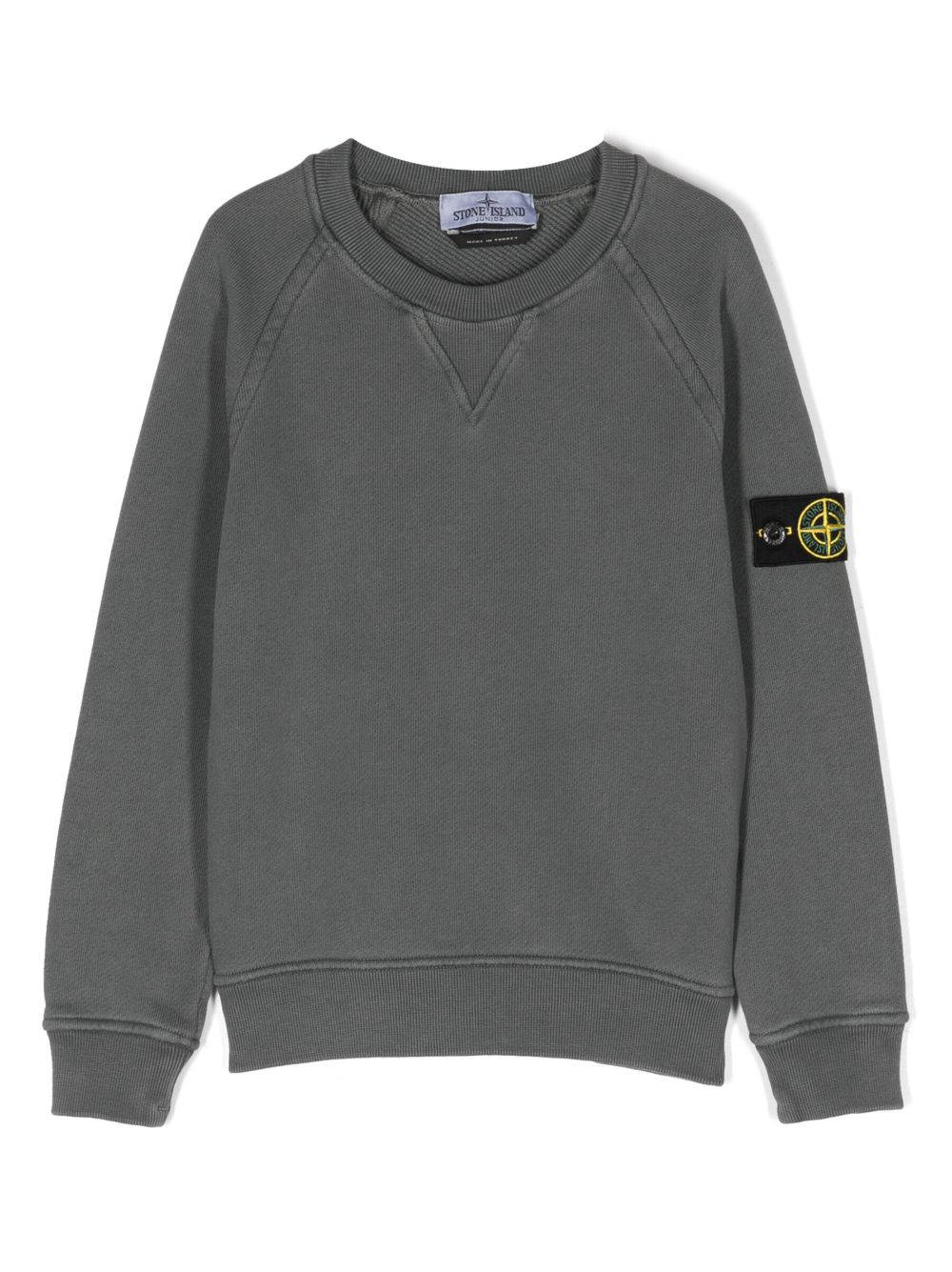 Stone Island Junior 罗盘贴花棉卫衣 - 灰色