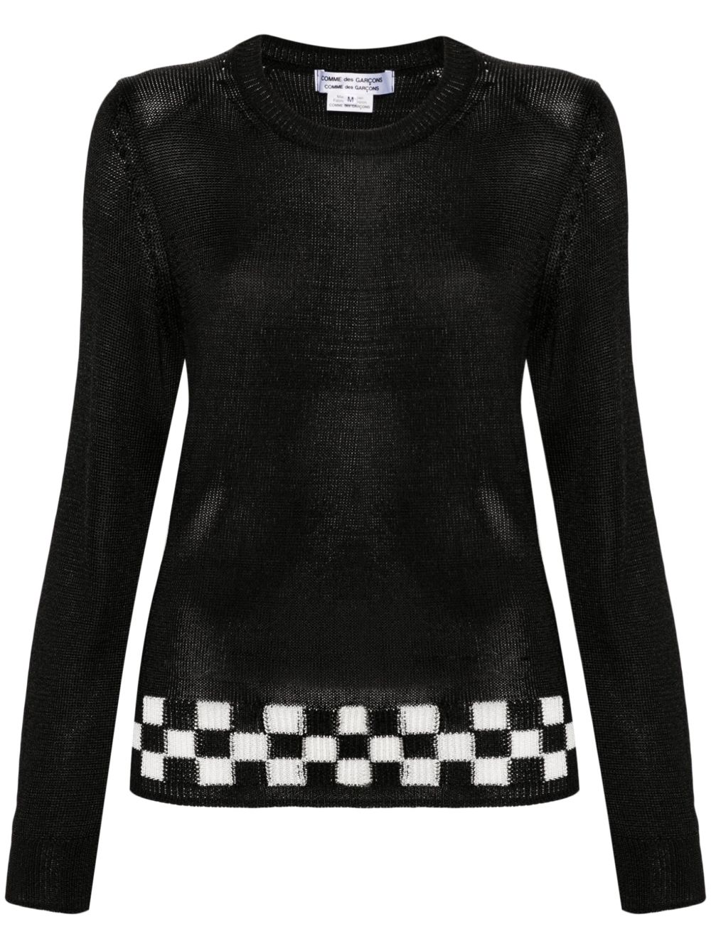Comme Des Garçons Comme Des Garçons 格纹细节毛衣 - 黑色