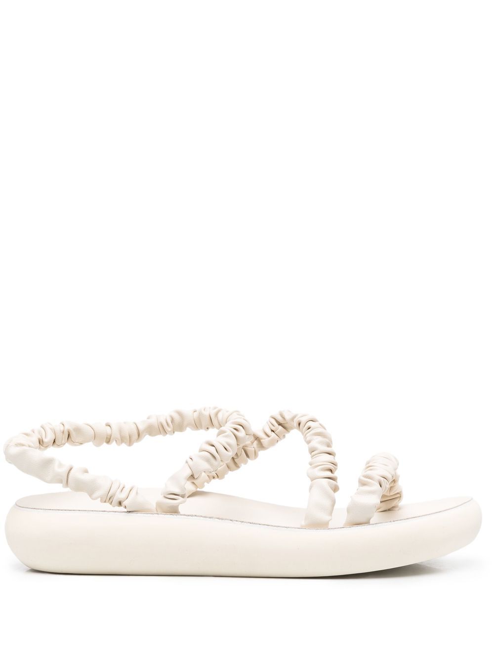 Ancient Greek Sandals Eleftheria 褶饰露趾凉鞋 - 白色