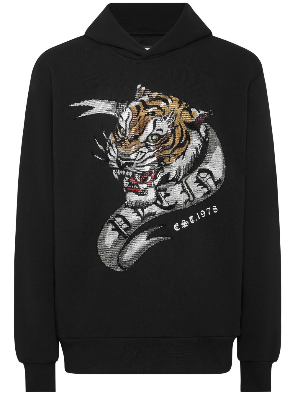 Philipp Plein Crystal Tattoo 连帽衫 - 黑色