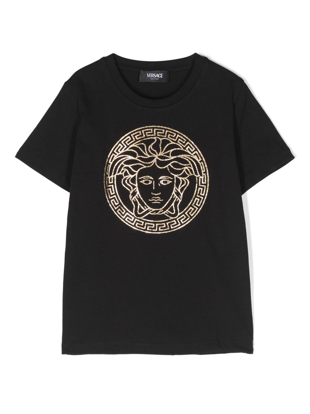 Versace Kids Medusa Head 棉T恤 - 黑色