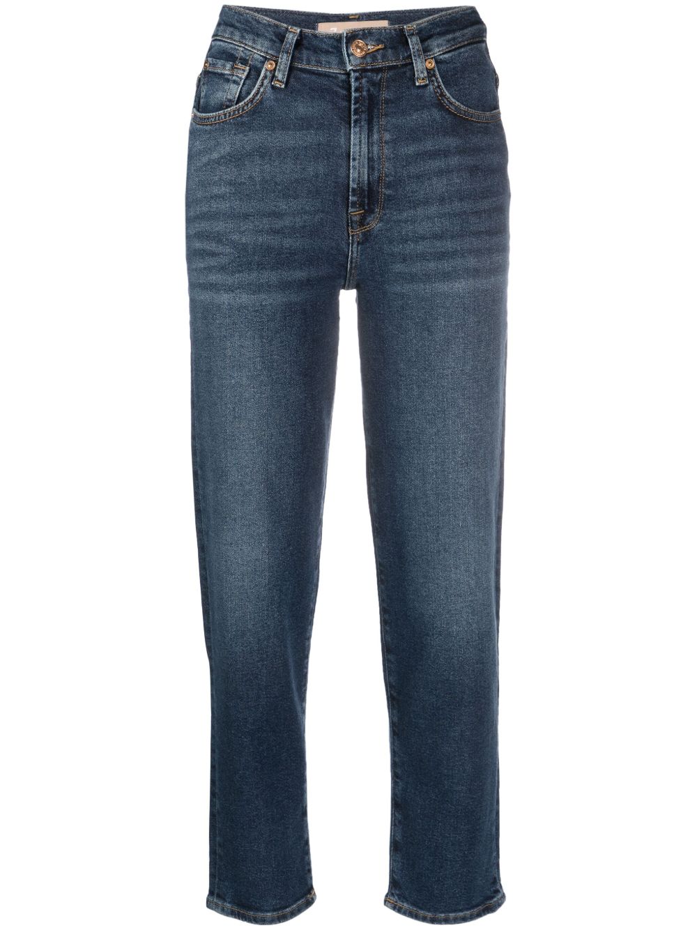 7 For All Mankind Malia 高腰露踝牛仔裤 - 蓝色