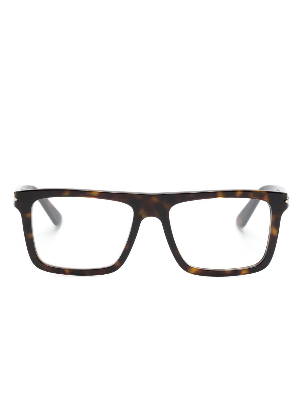 Gucci Eyewear 玳瑁纹方形镜框眼镜 - 褐色