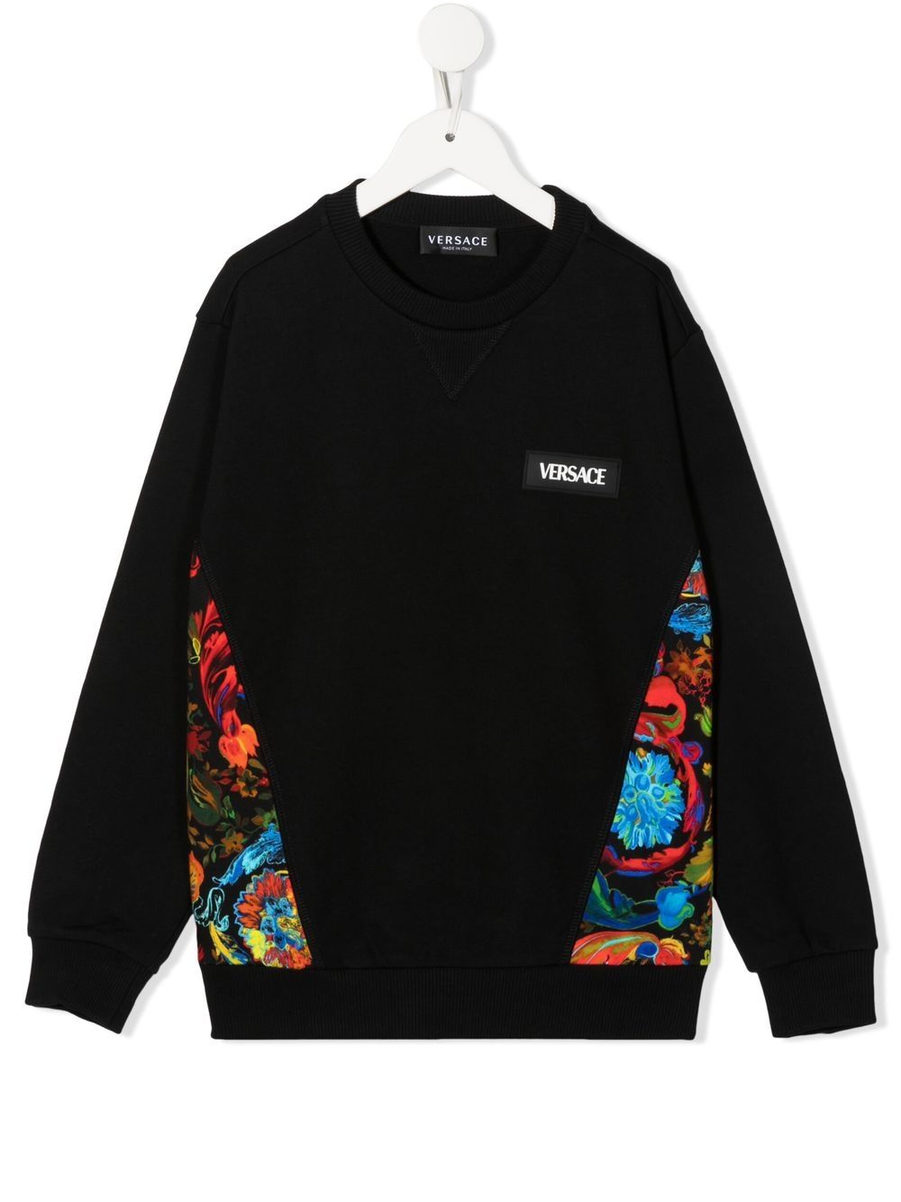 Versace Kids 范思哲 标贴棉卫衣 - 黑色