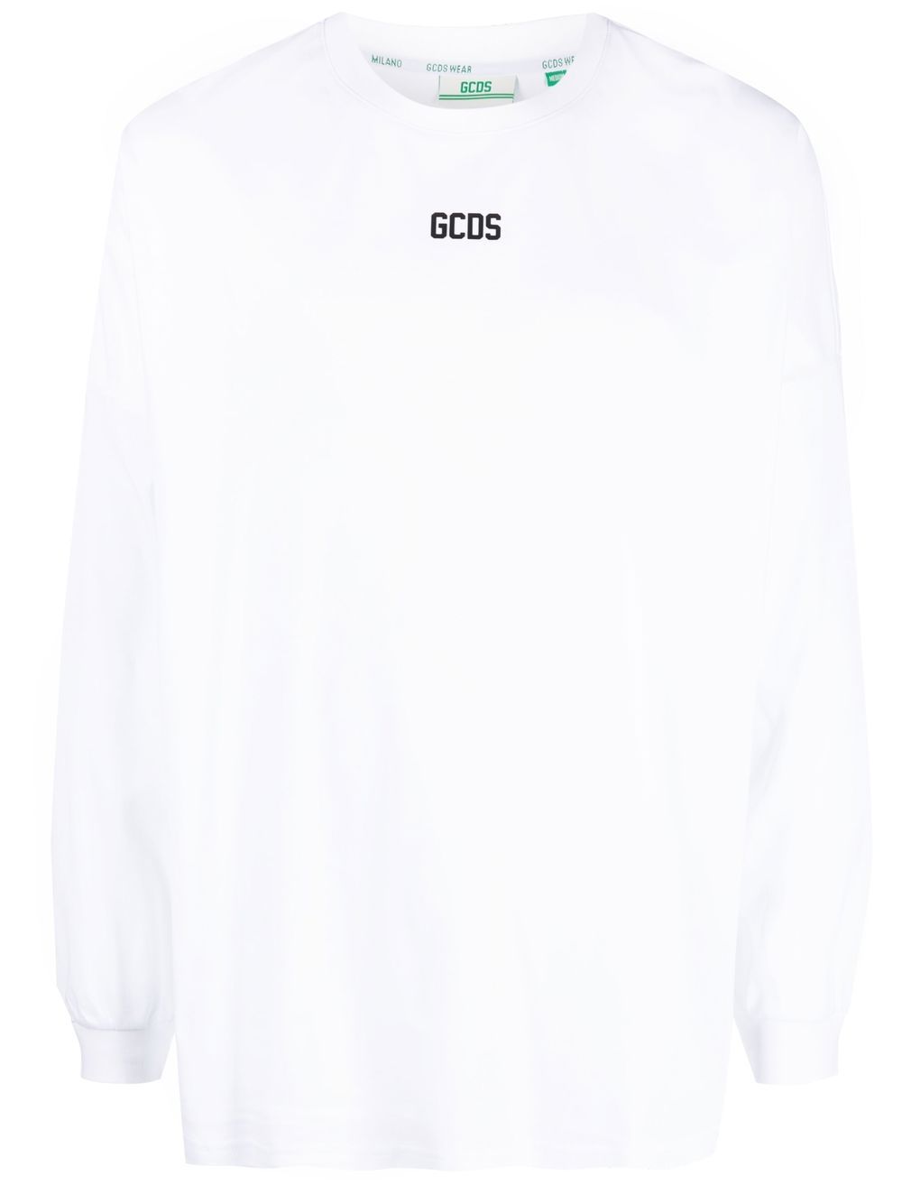 GCDS logo印花长袖T恤 - 白色