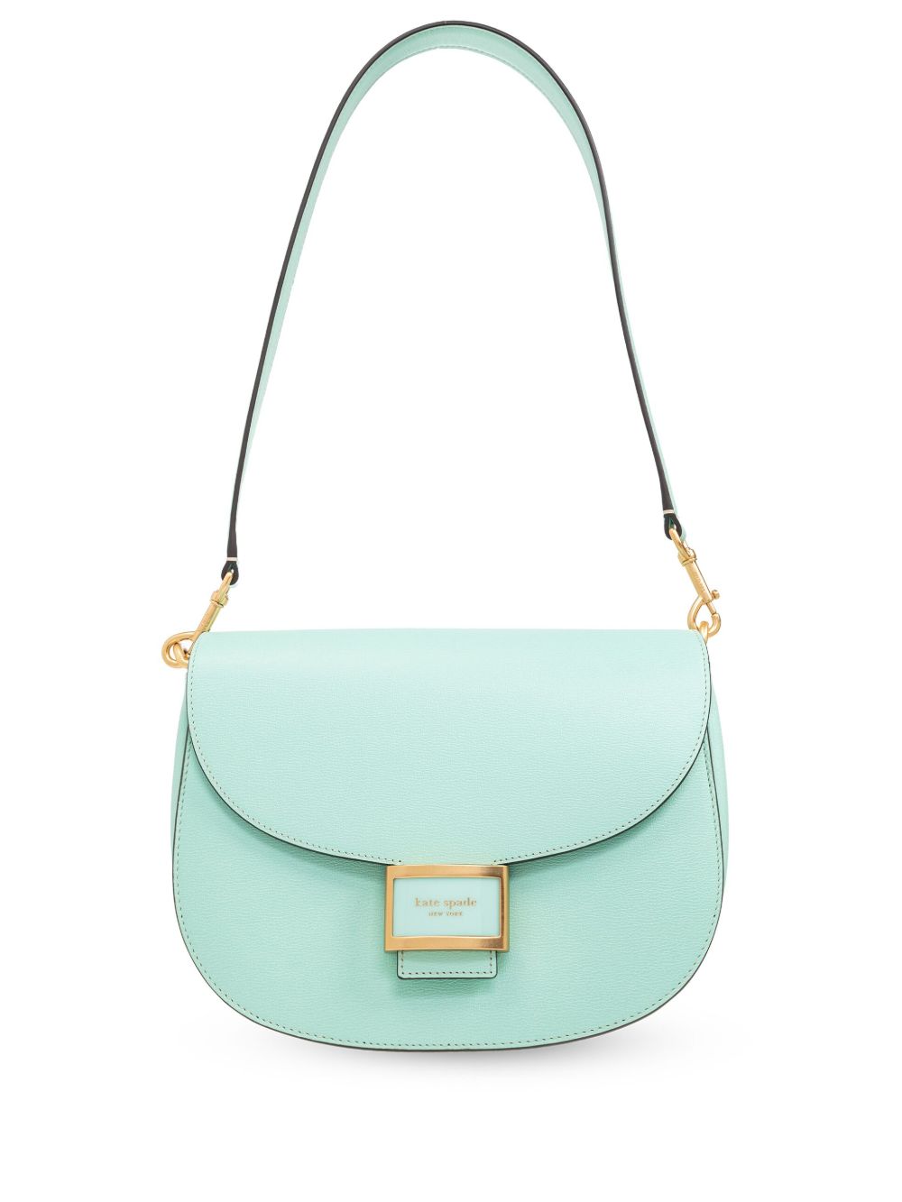 Kate Spade Katy logo标牌皮质单肩包 - 绿色