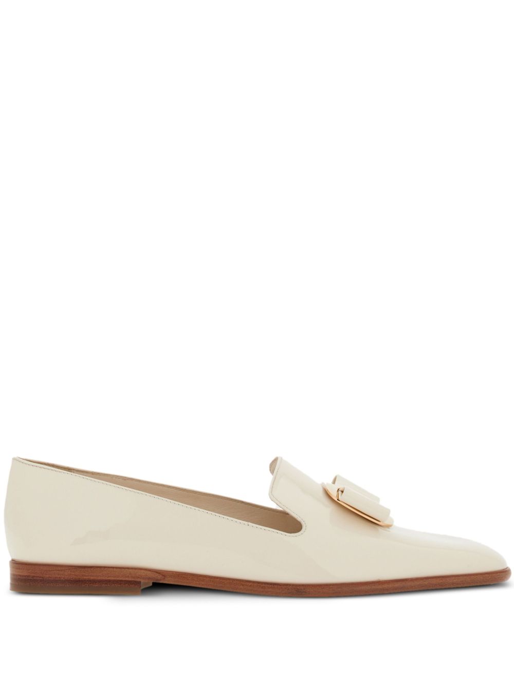 Ferragamo New Vara 皮质乐福鞋 - 白色