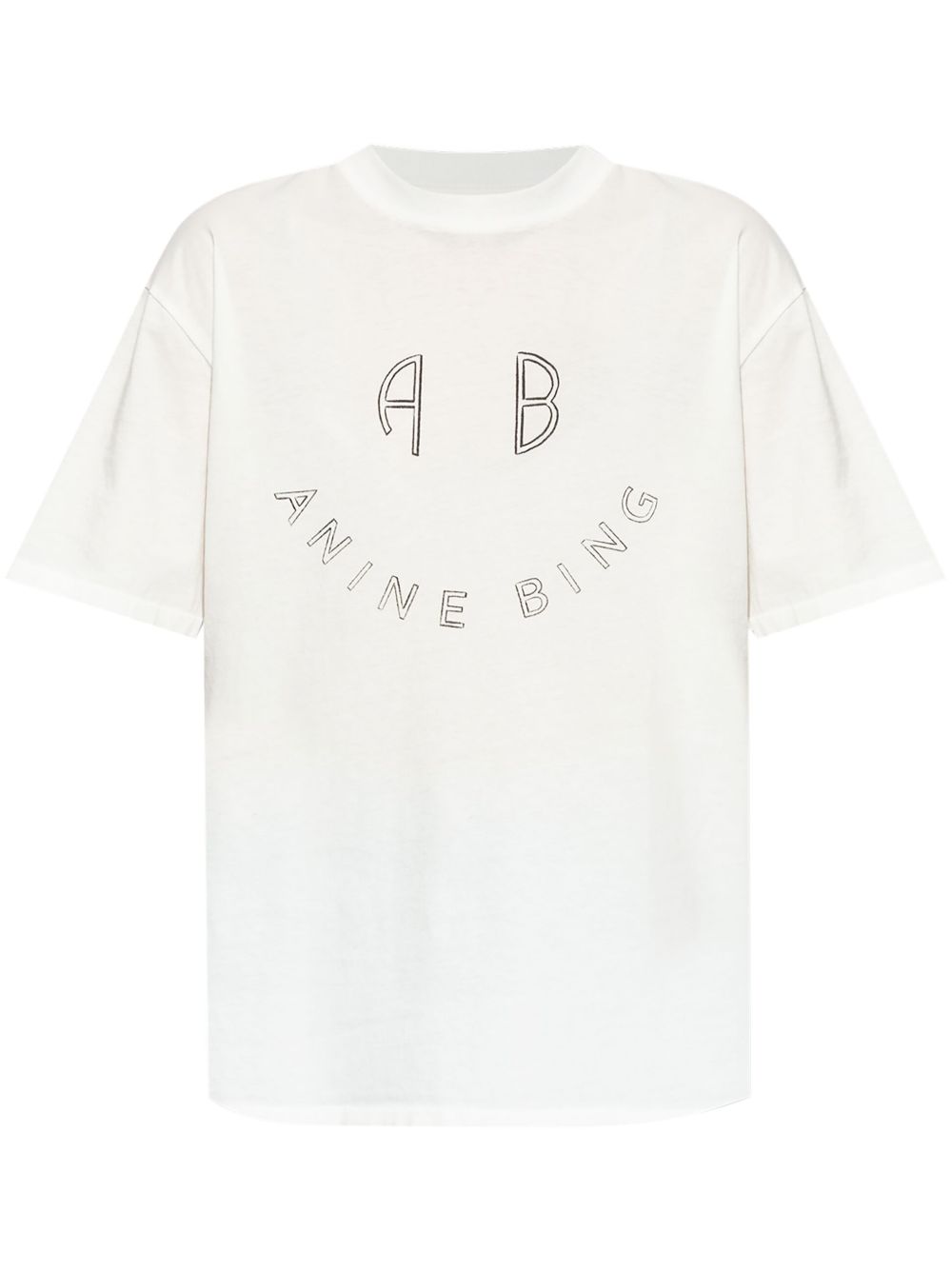 ANINE BING logo印花棉T恤 - 白色