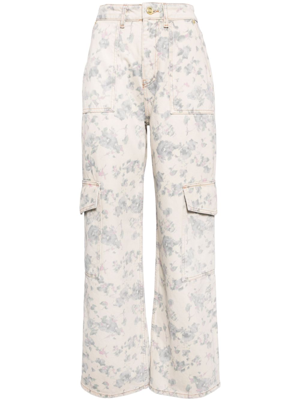 GANNI Floral Printed Angi 牛仔裤 - 中性色