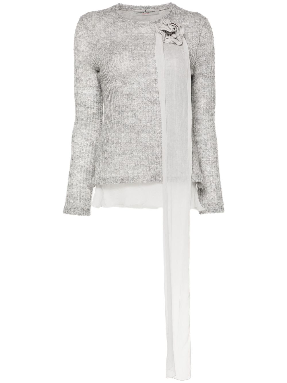 Ermanno Scervino 花卉贴花毛衣 - 灰色