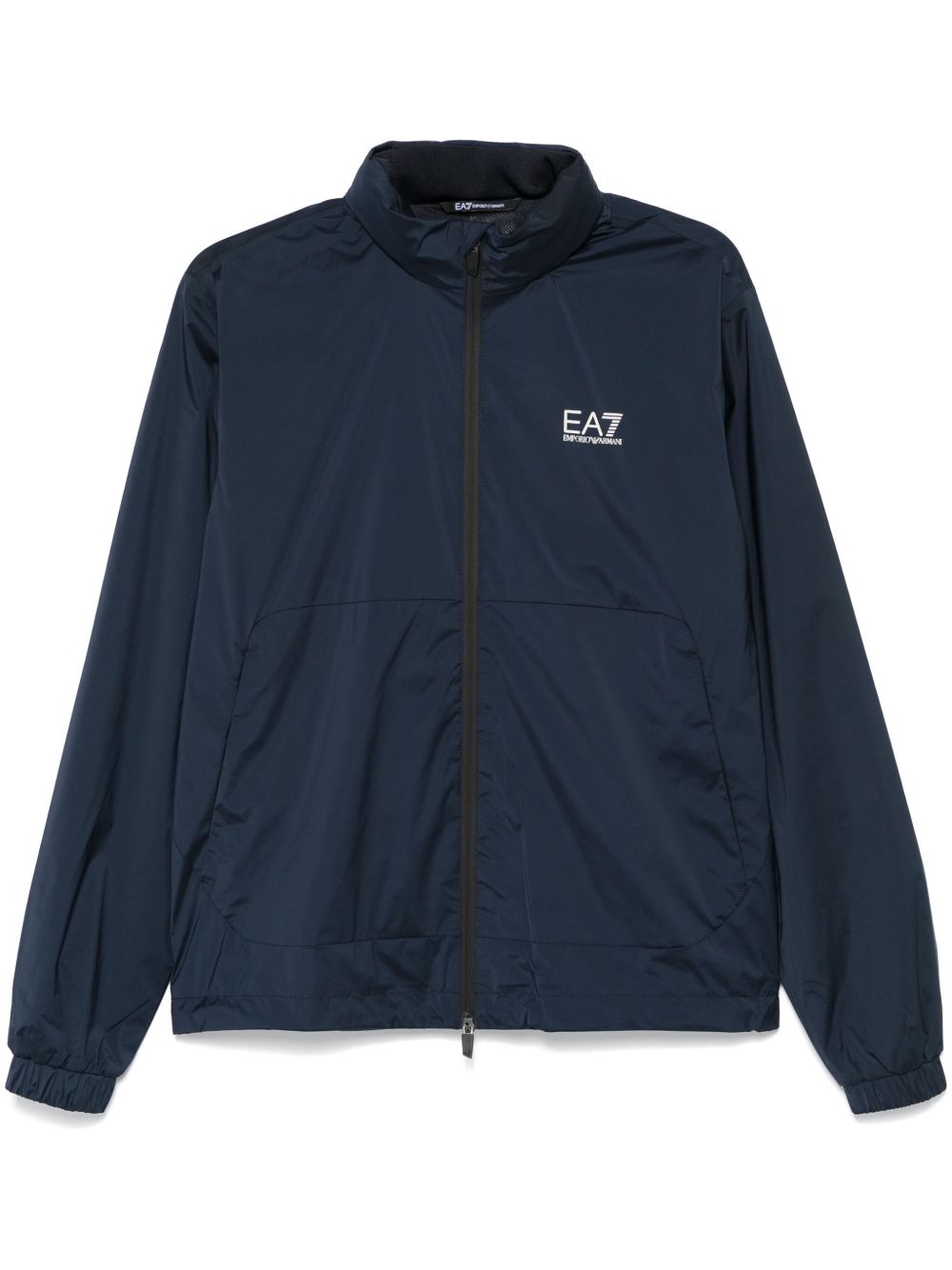 Ea7 Emporio Armani logo印花飞行员夹克 - 蓝色