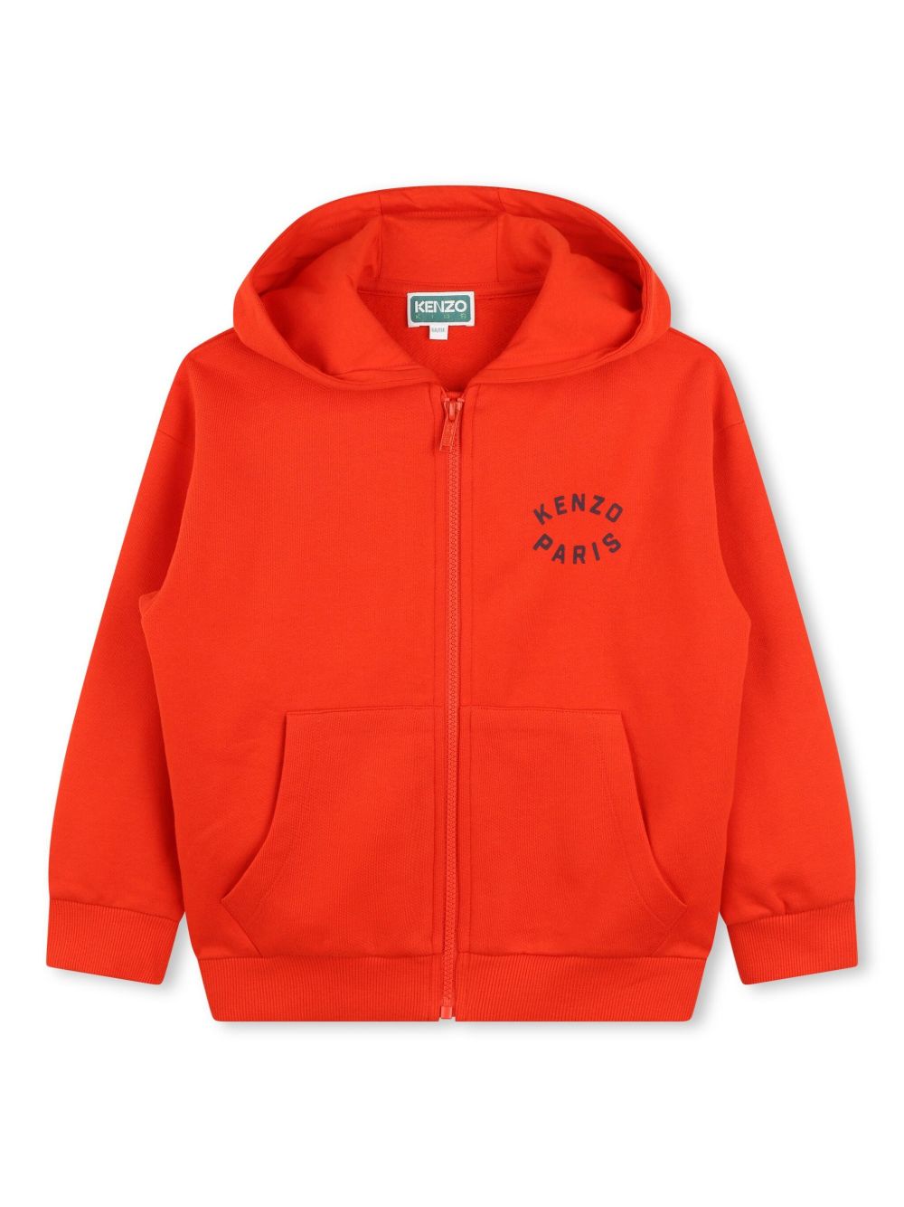 Kenzo Kids 图案印花拉链连帽衫 - 红色