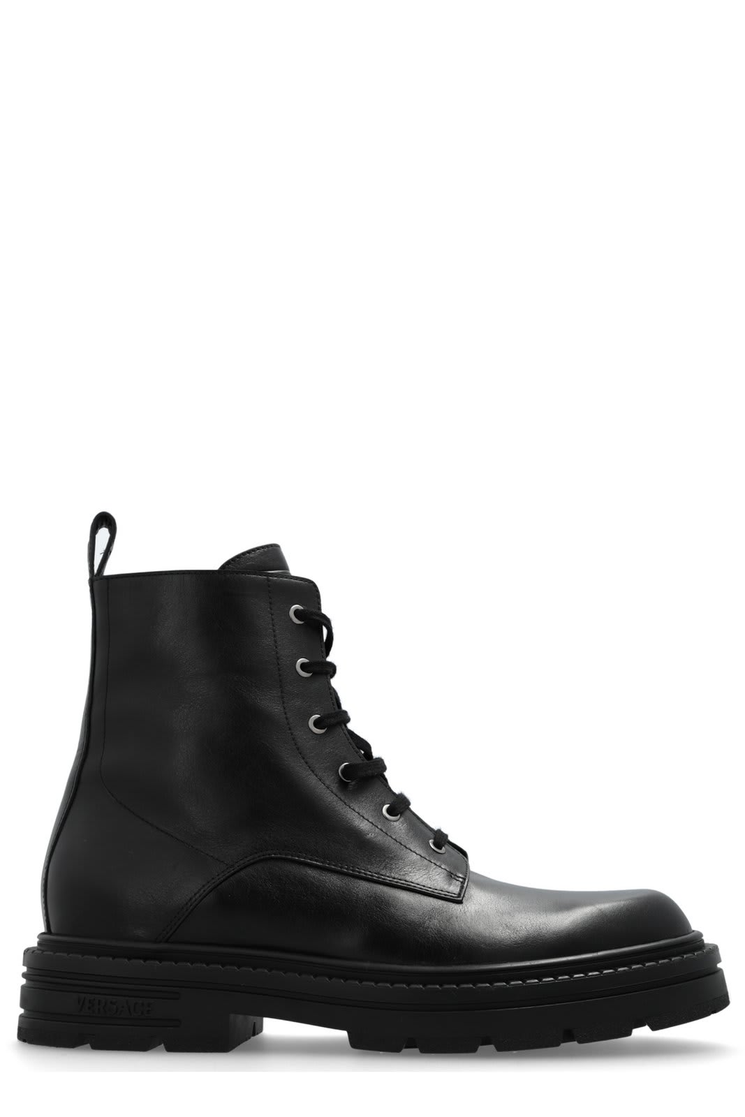Versace Round-toe Lace-up Ankle Boots