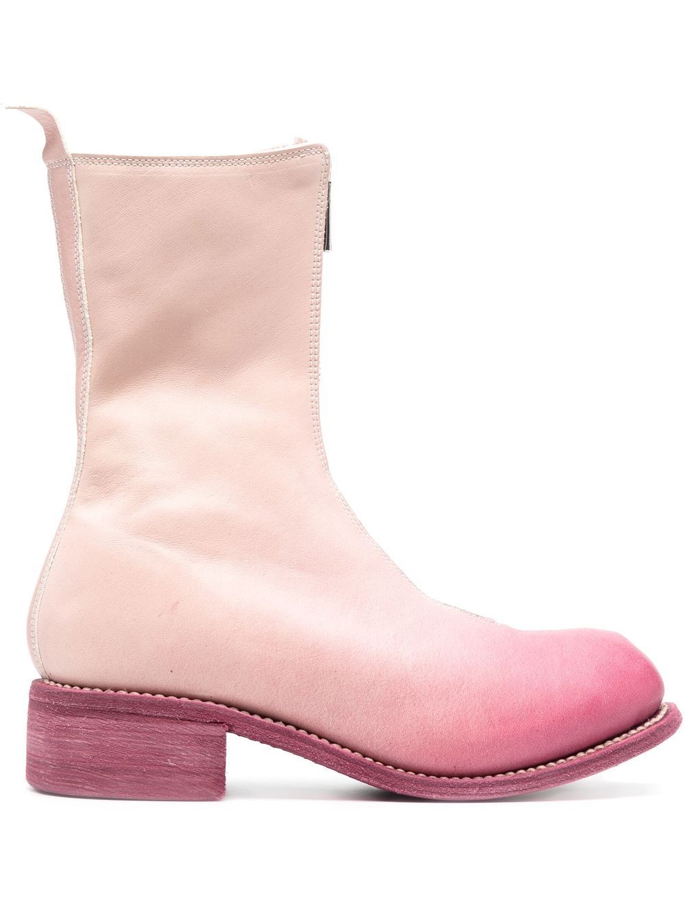 Guidi 皮质拉链短靴 - 粉色