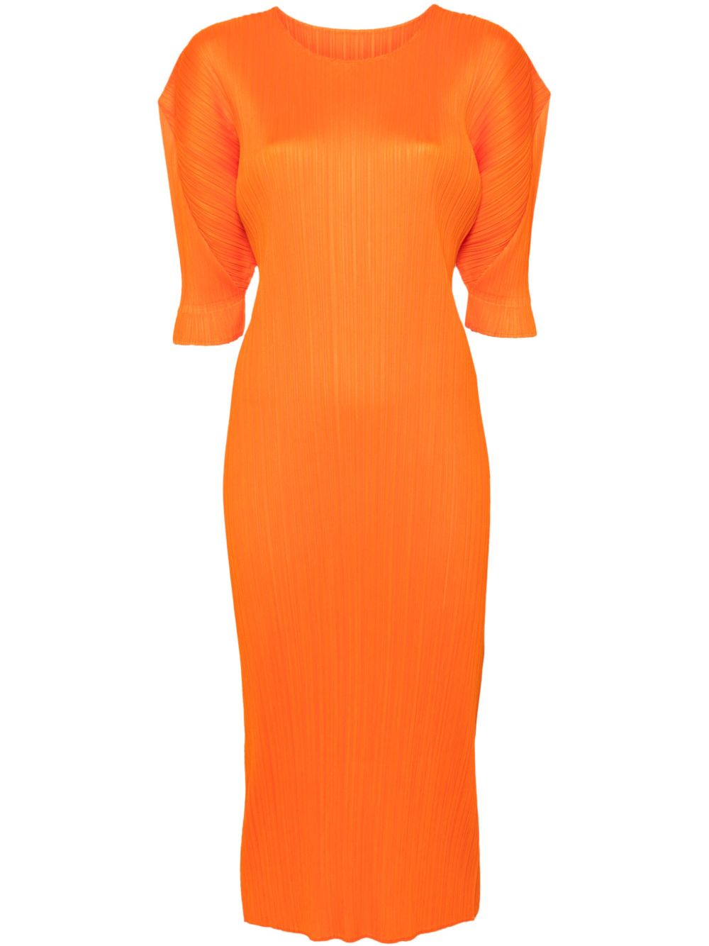 Pleats Please Issey Miyake Monthly Colors: July 中长连衣裙 - 橘色