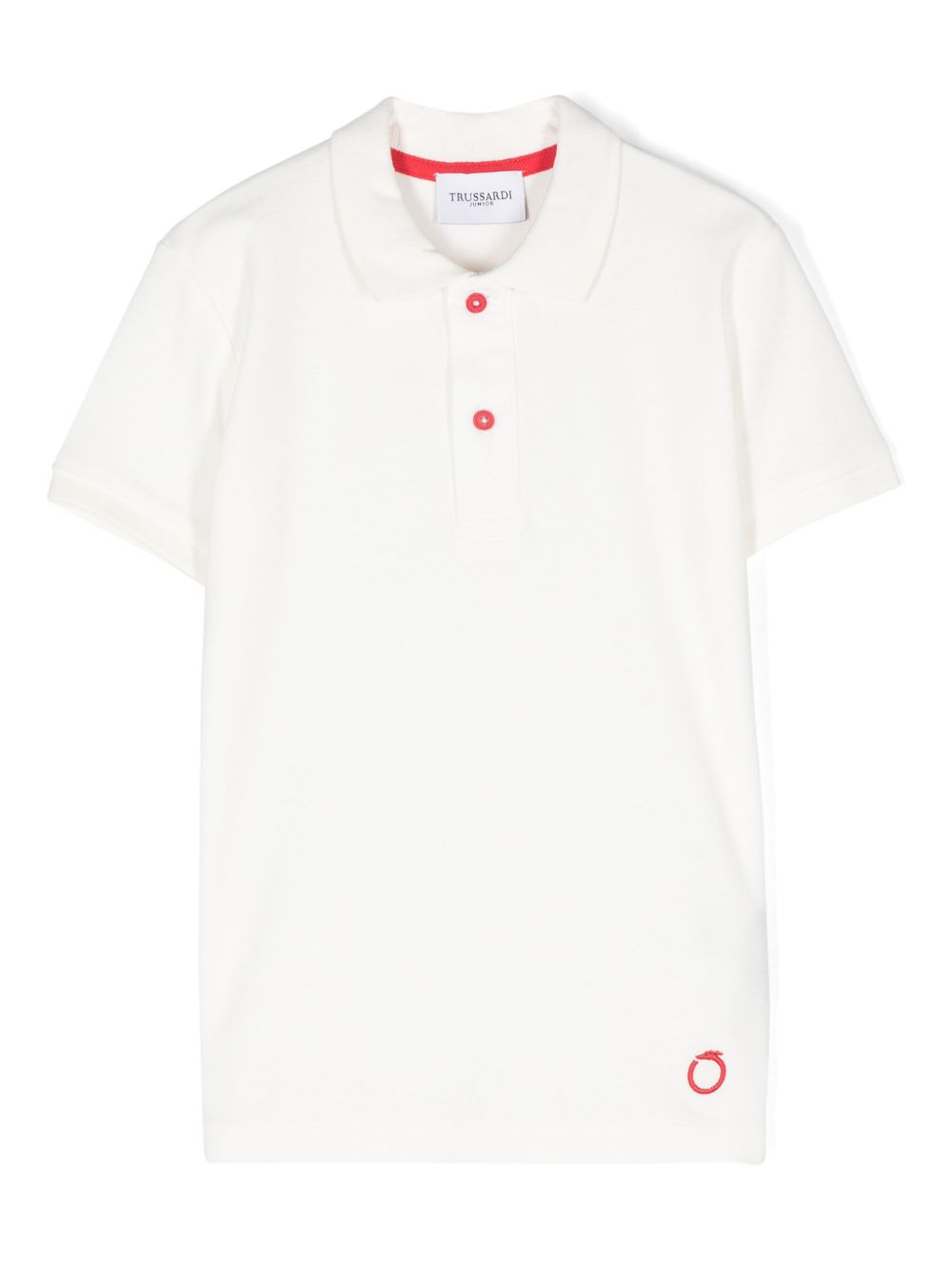 TRUSSARDI JUNIOR logo刺绣polo衫 - 白色