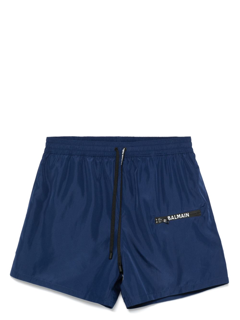 Balmain logo印花泳裤 - 蓝色