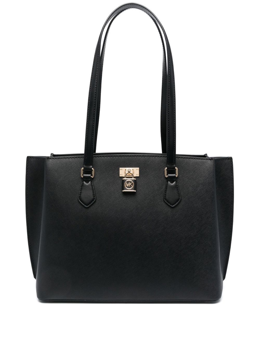 Michael Kors 挂锁细节皮质手提包 - 黑色