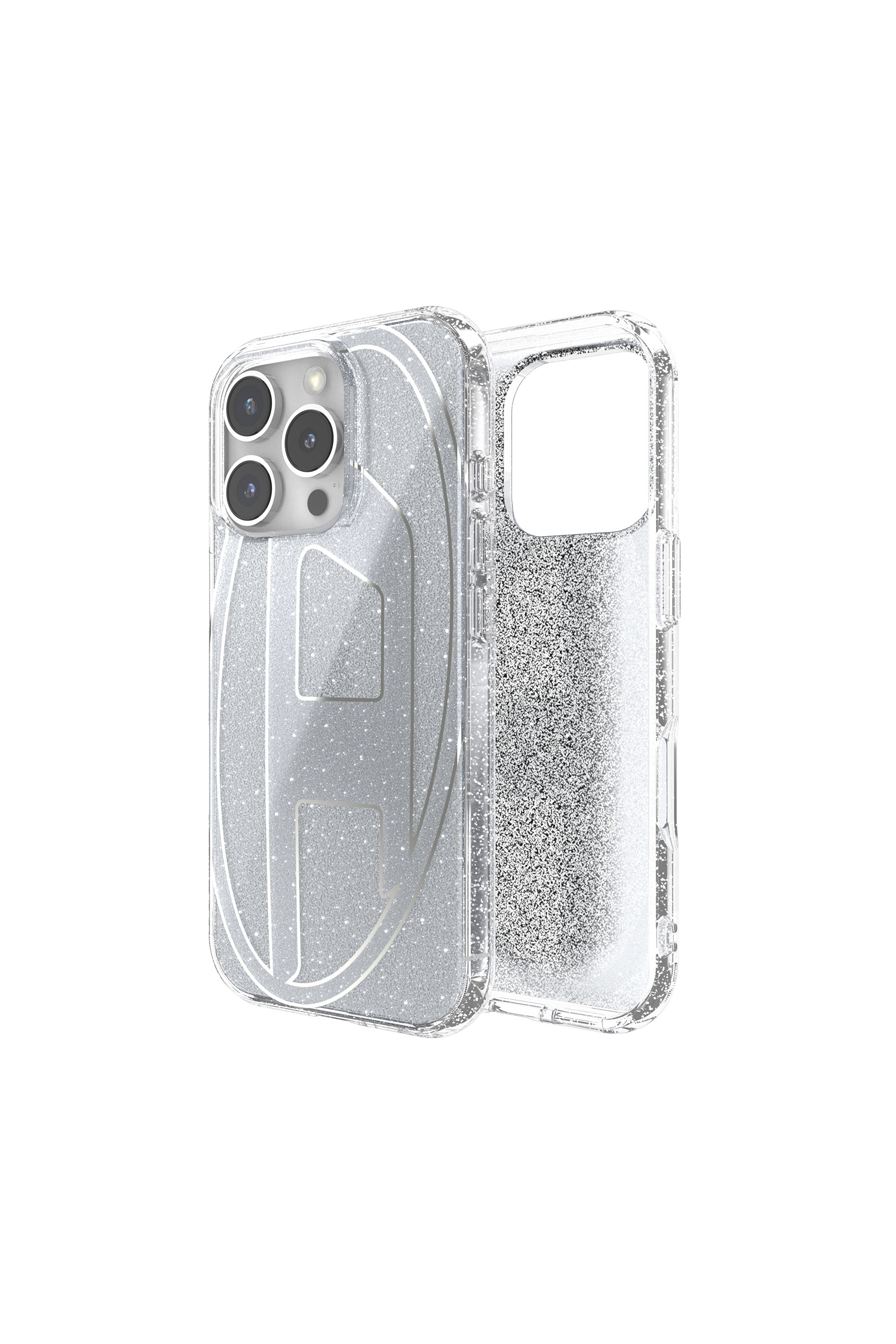 Diesel - Oval D Glitter Case for i P 16 Pro - Cases - Unisex - Silver