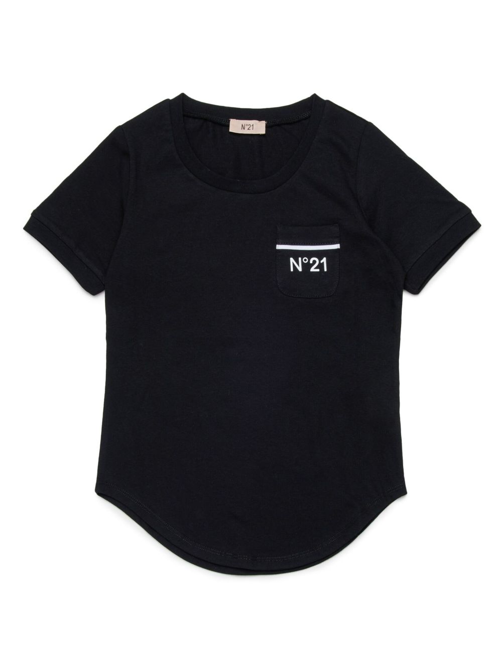 Nº21 Kids logo印花棉T恤 - 黑色