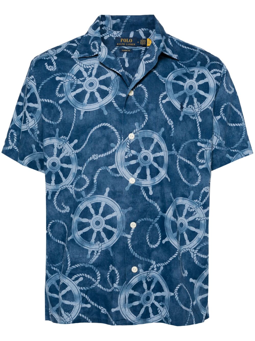 Polo Ralph Lauren Polo-Pony 图案印花衬衫 - 蓝色