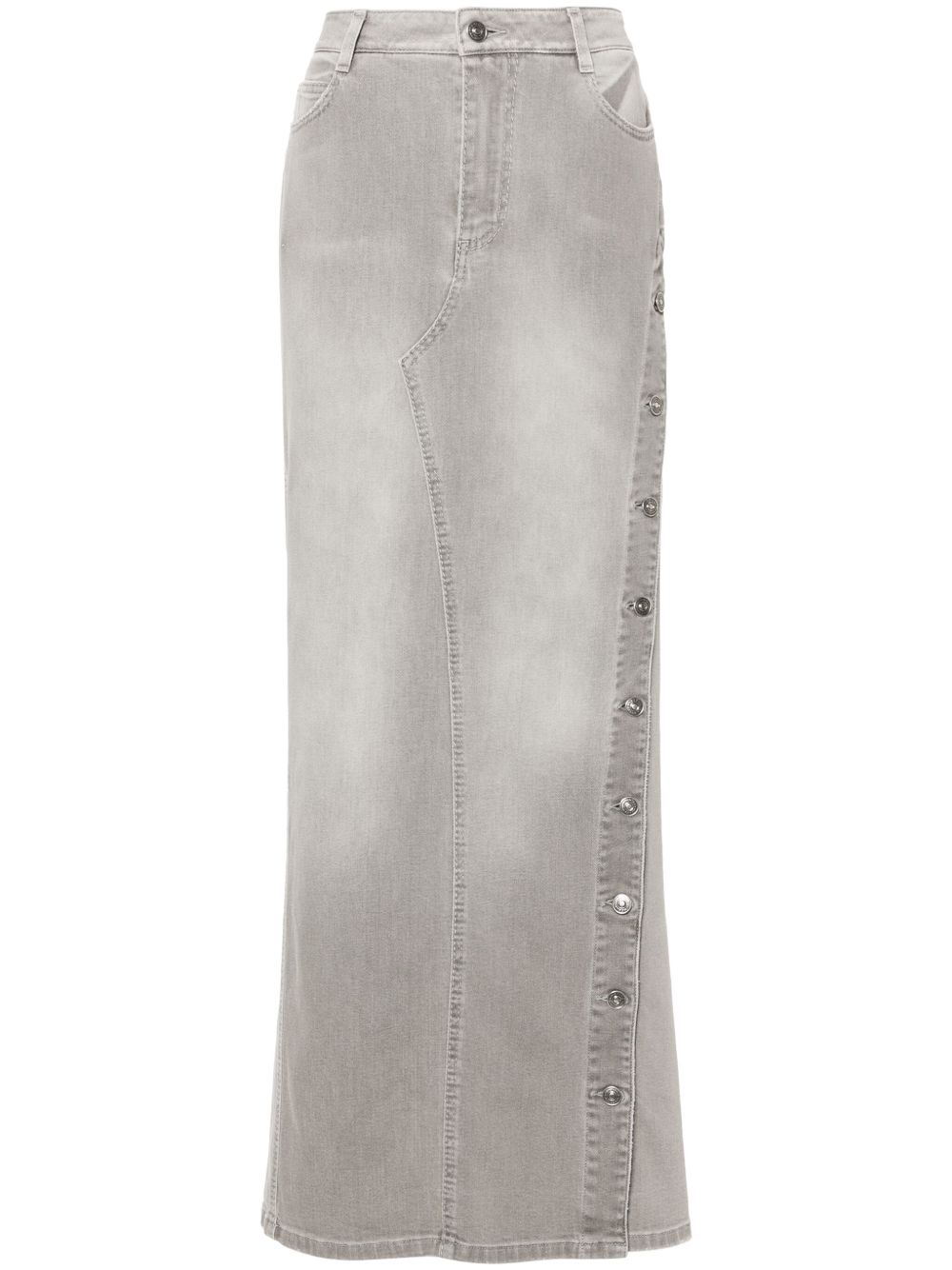 Ermanno Scervino 仿旧牛仔半身裙 - 灰色