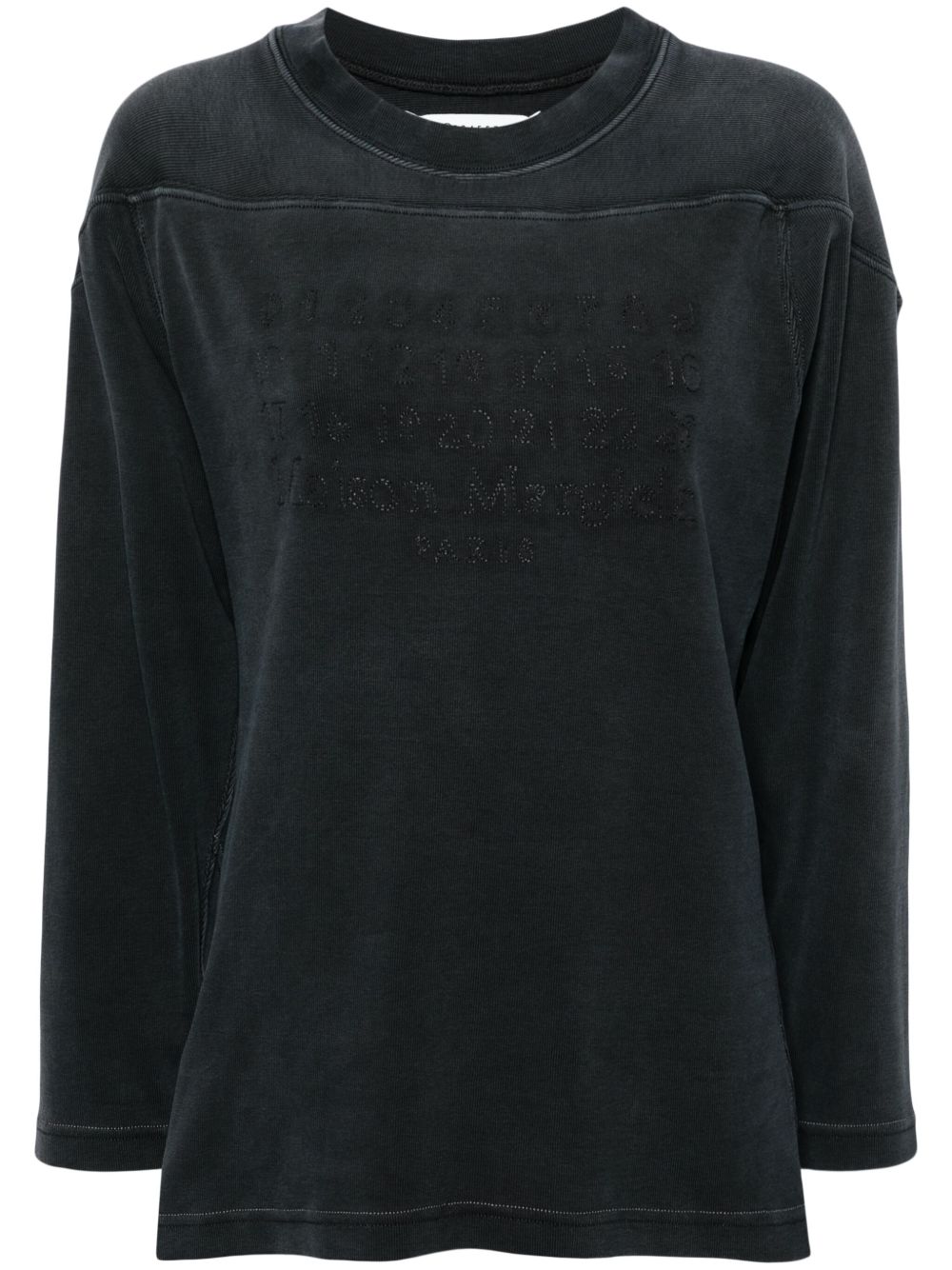 Maison Margiela 数字贴花棉卫衣 - 灰色