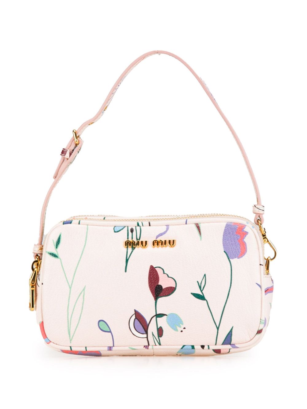 Miu Miu Pre-Owned 迷你印花皮质手提包（2000-2024年典藏款） - 粉色