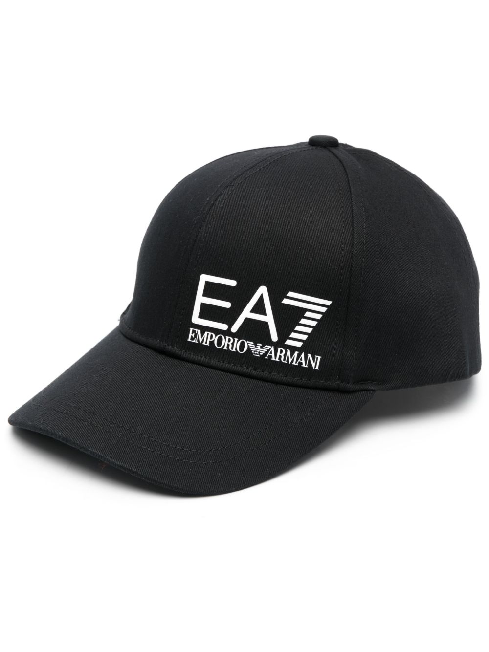 Ea7 Emporio Armani logo印花棒球帽 - 黑色