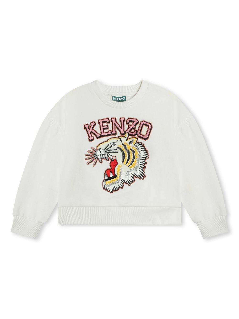Kenzo Kids 老虎刺绣棉卫衣 - 白色