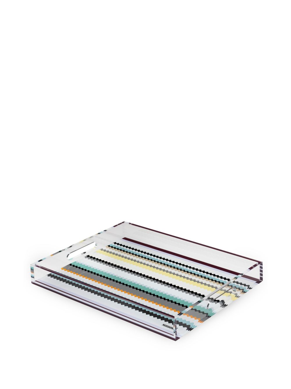 Missoni Home Curt 条纹托盘 - 白色