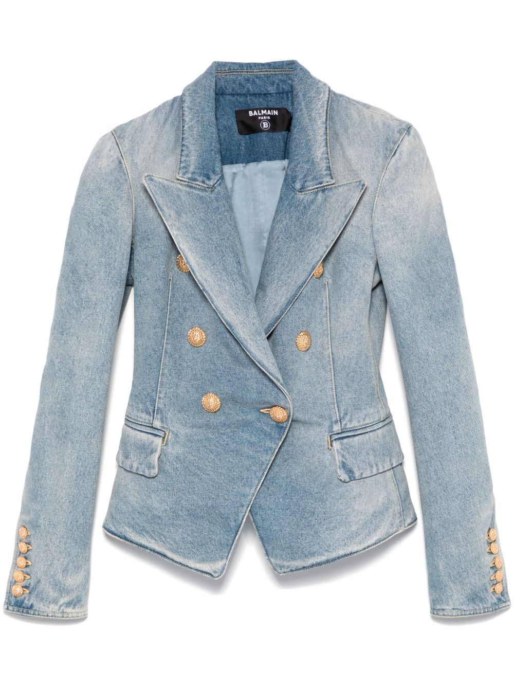 Balmain 6 Button 西装夹克 - 蓝色