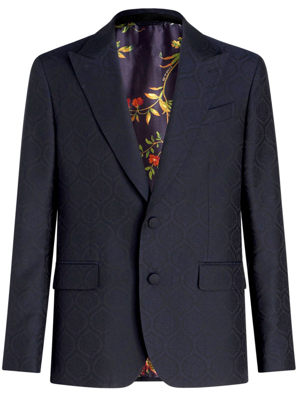 ETRO 尖翻领单排扣西装夹克 - 蓝色