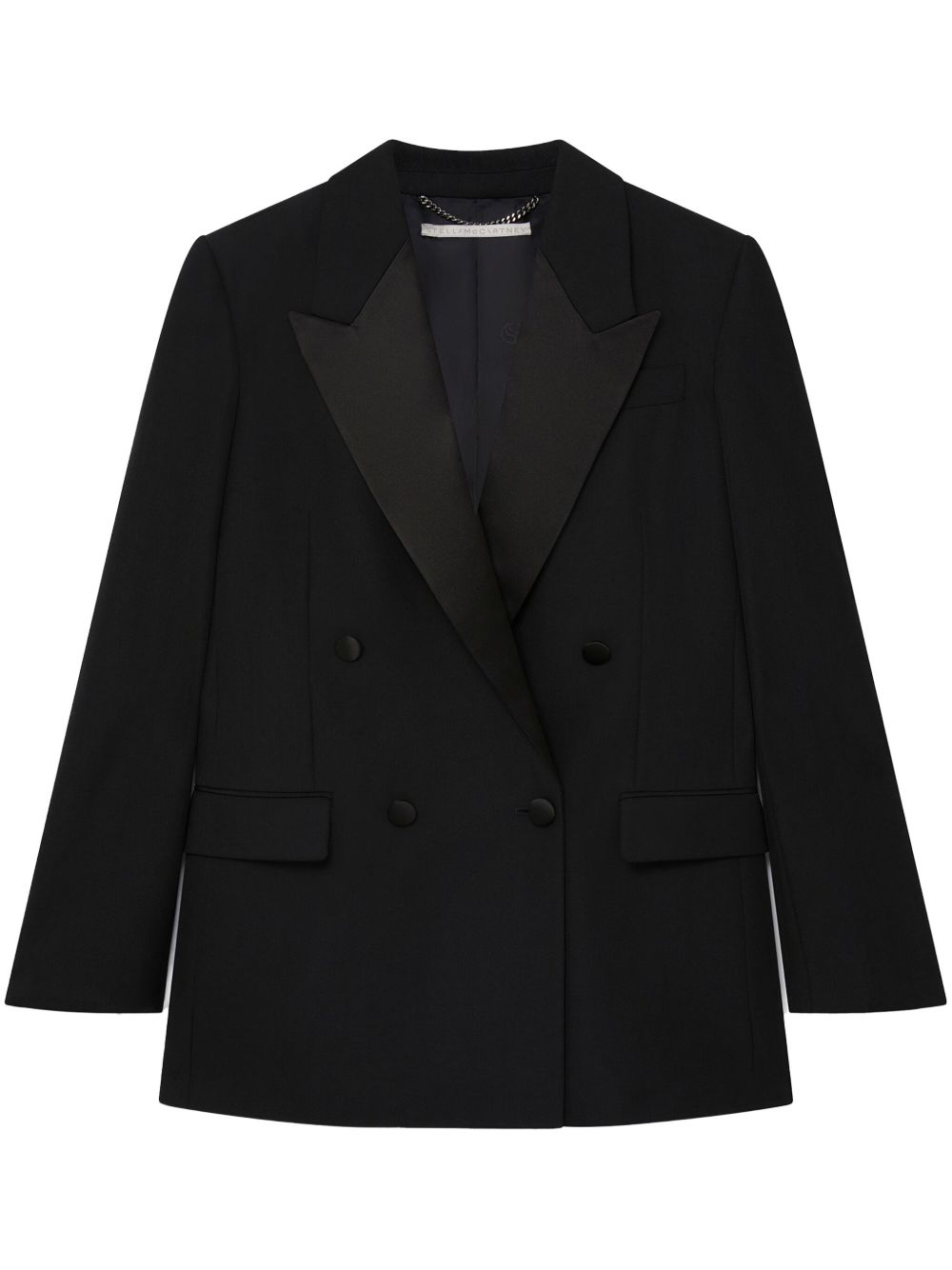 Stella McCartney Tuxedo 缎面领羊毛西装夹克 - 黑色