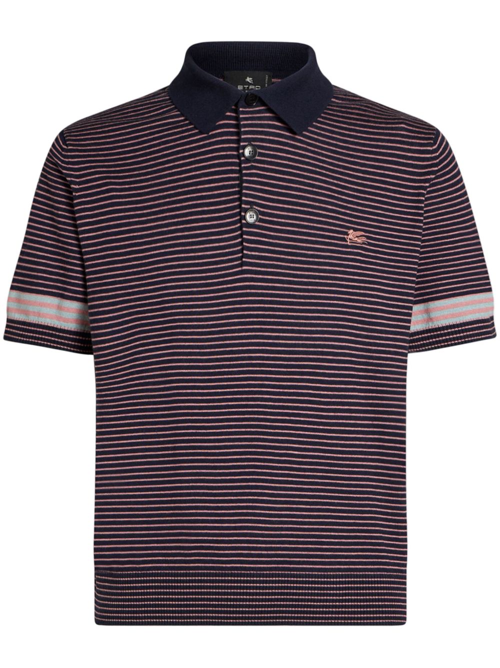 ETRO 条纹针织polo衫 - 蓝色