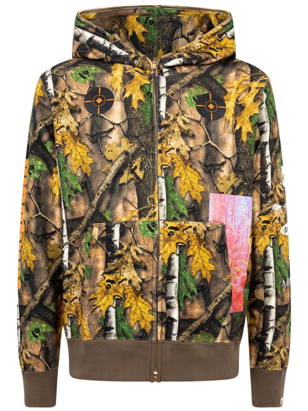 A BATHING APE® Forest Camo Wide 拉链领连帽衫 - 褐色