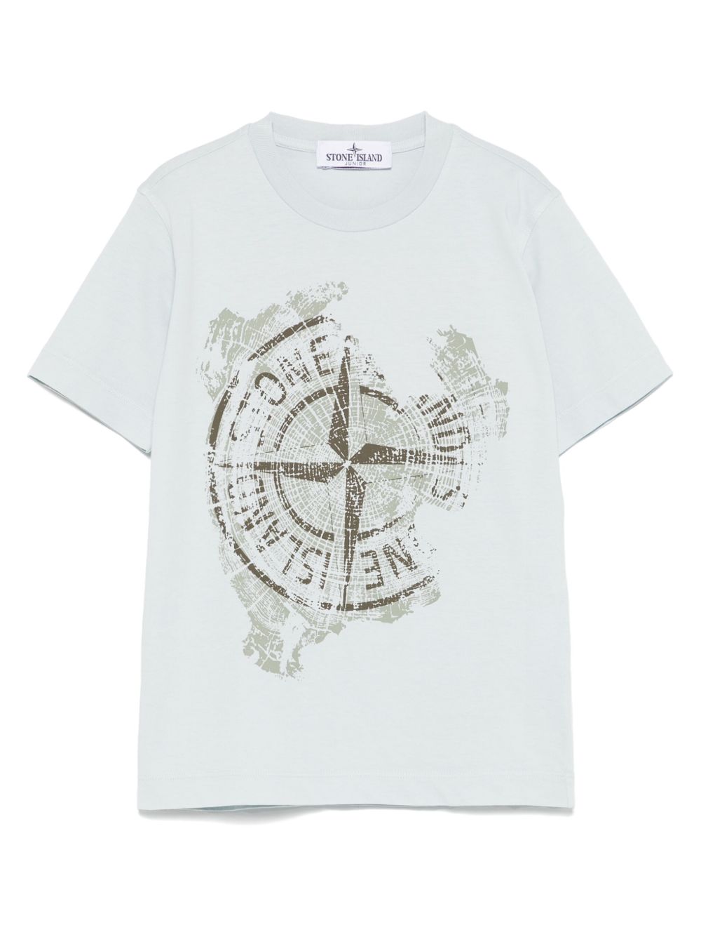 Stone Island Junior Compass 印花T恤 - 蓝色