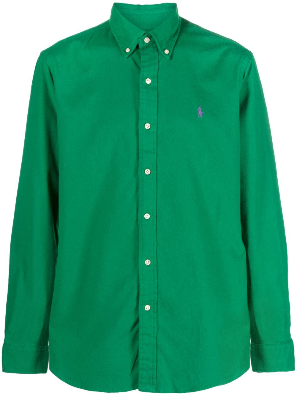 Polo Ralph Lauren Polo Pony logo刺绣棉衬衫 - 绿色