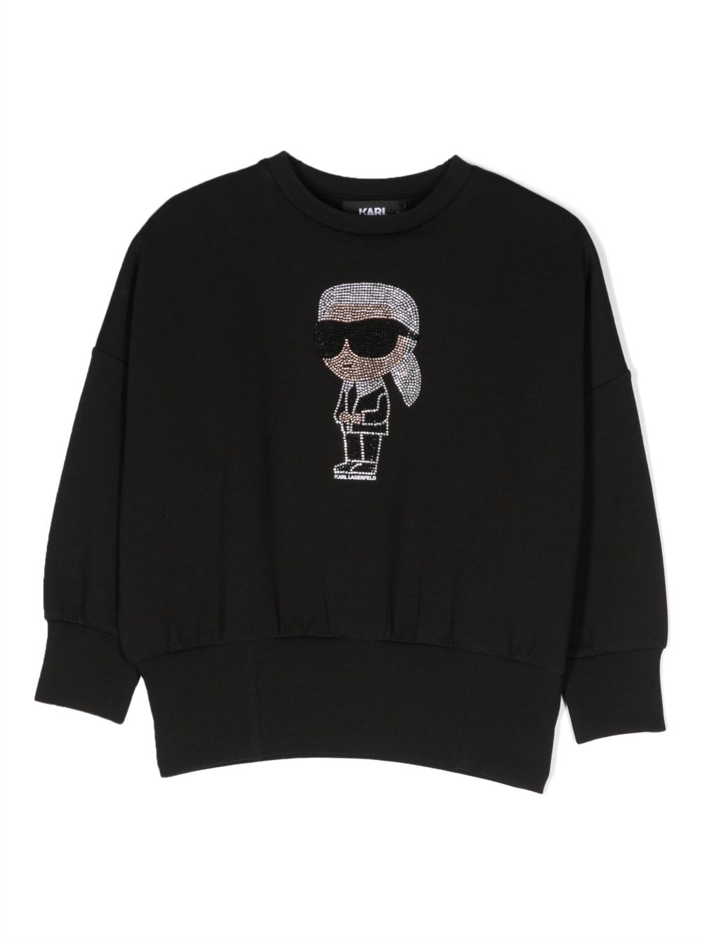 Karl Lagerfeld Kids Ikon 缀饰圆领卫衣 - 黑色