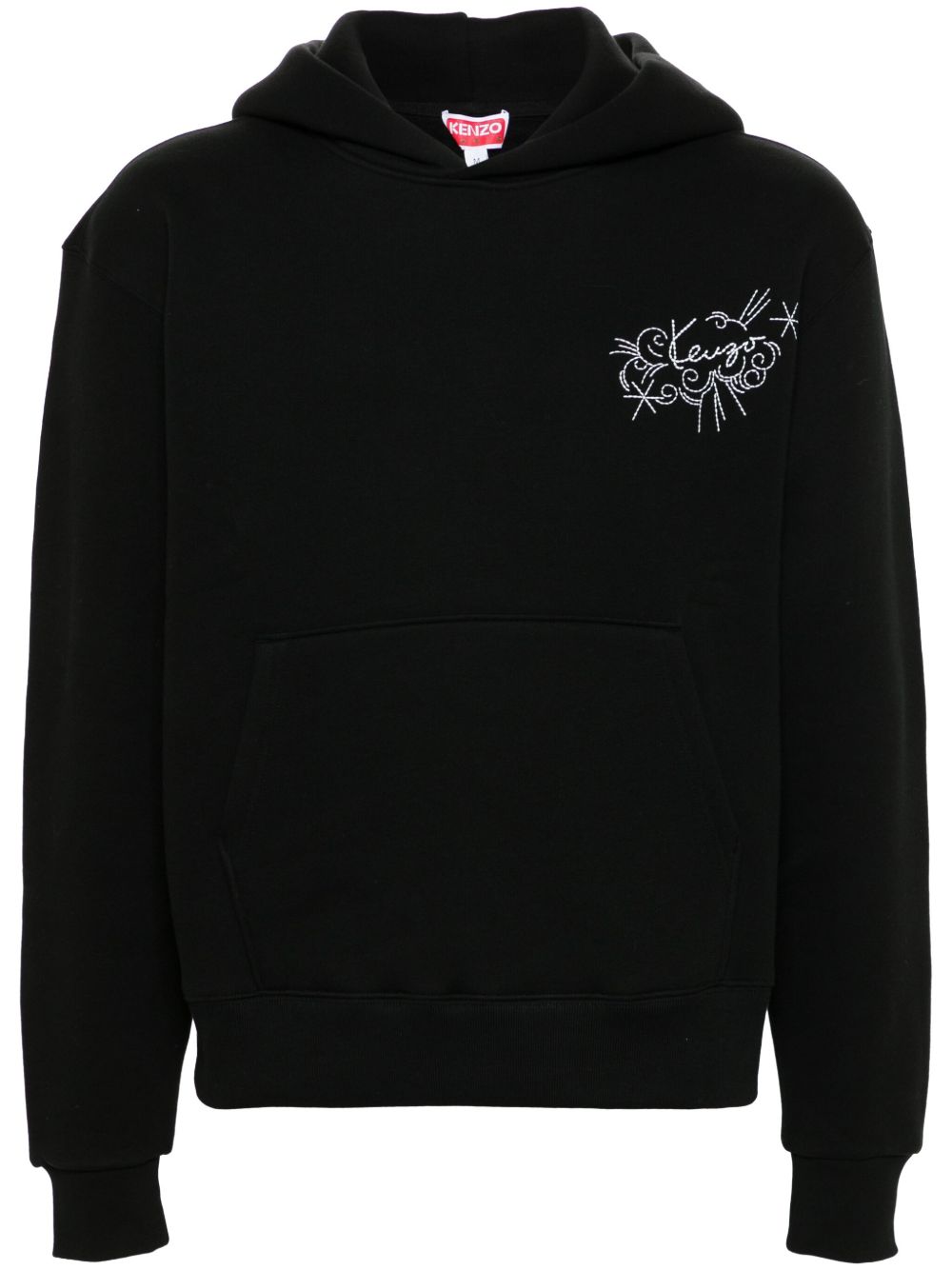 Kenzo logo刺绣连帽衫 - 黑色