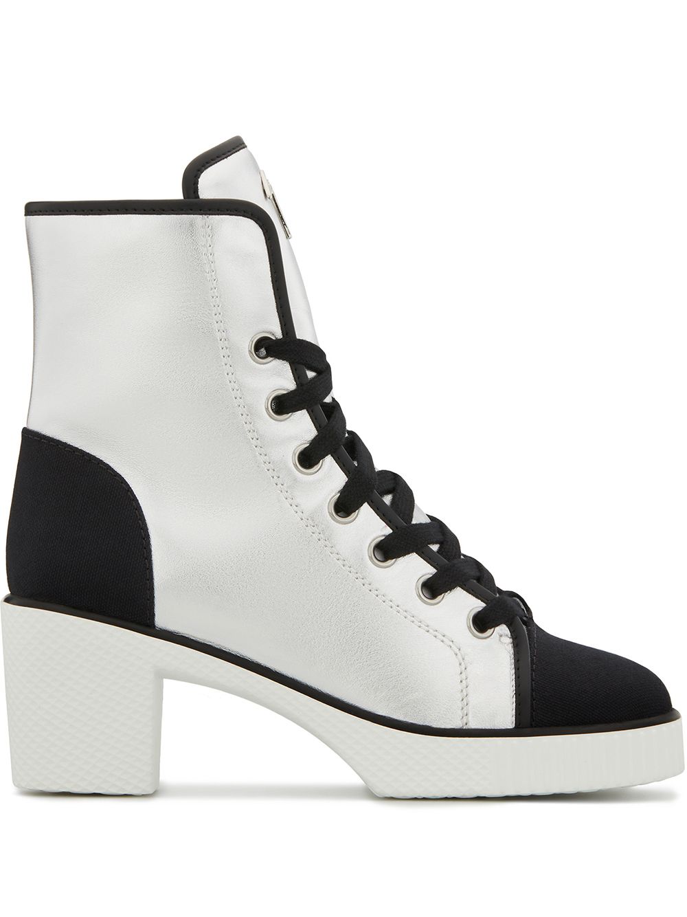 Giuseppe Zanotti Nidir 粗跟短靴 - 银色