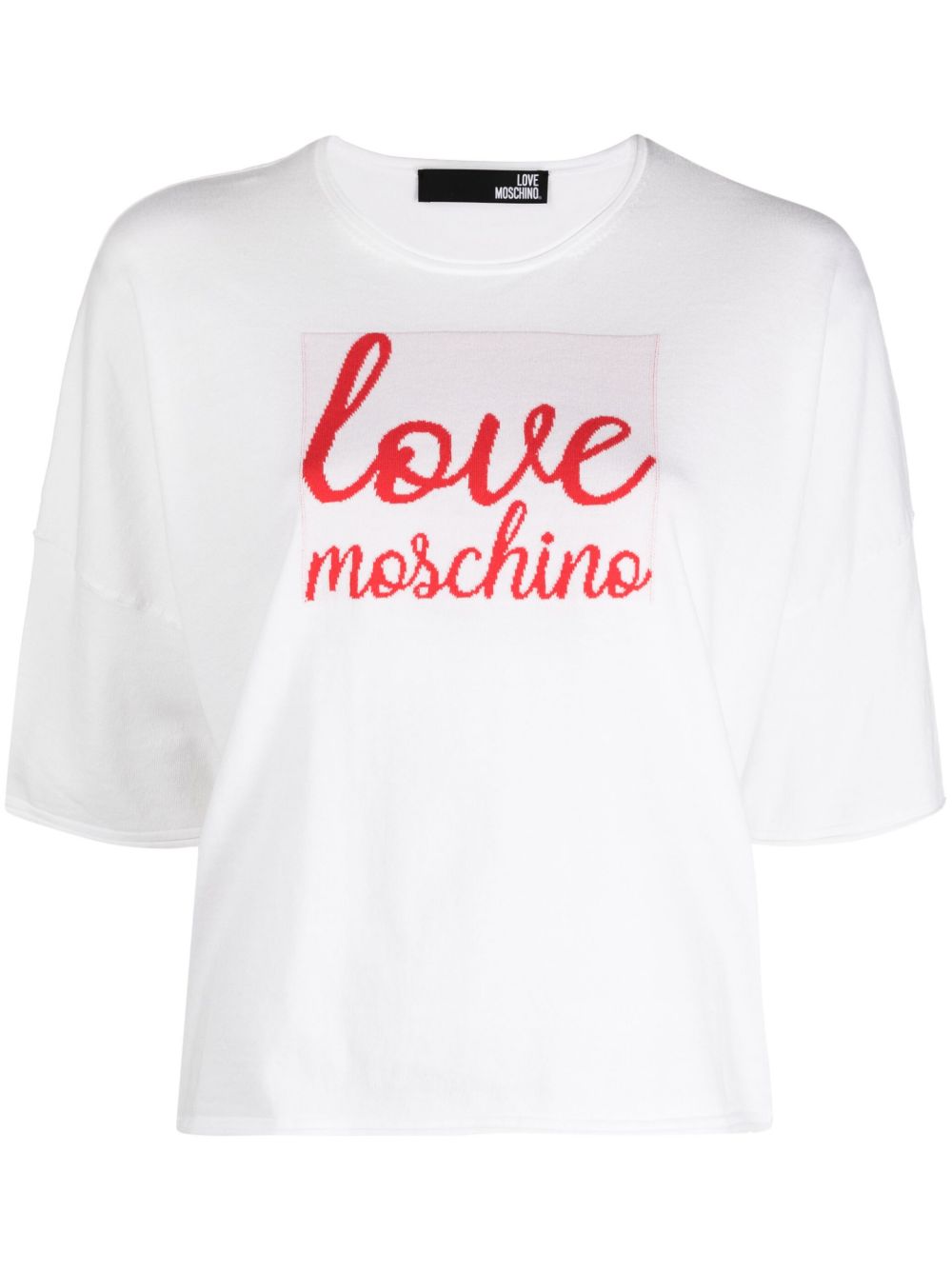 Love Moschino 标贴五分袖T恤 - 白色