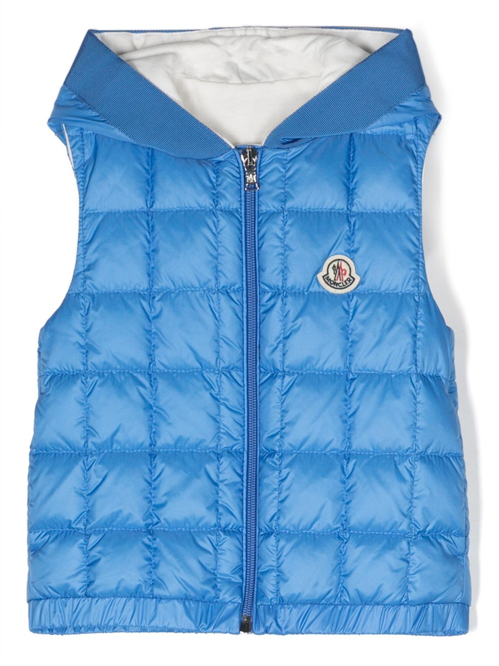 Moncler Enfant logo贴花绗缝马甲 - 蓝色
