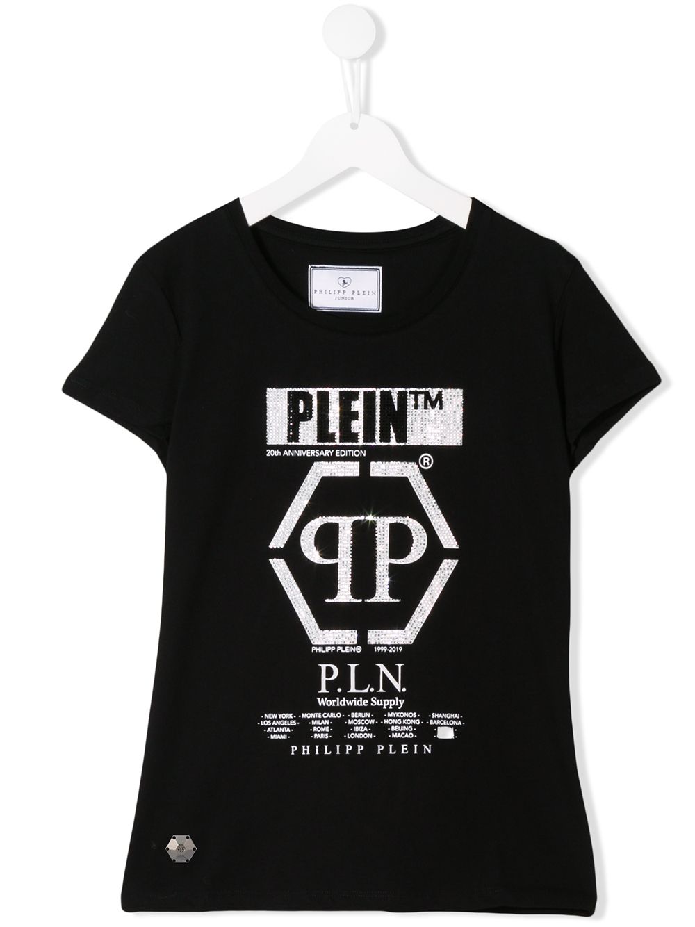 Philipp Plein Junior 20th Anniversary印花T恤 - 黑色