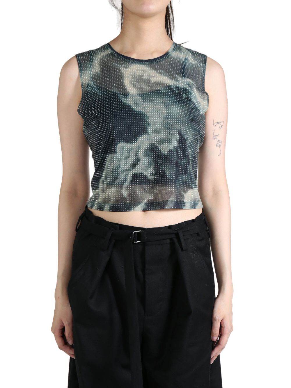 Alexander Wang sheer crop top - 黑色