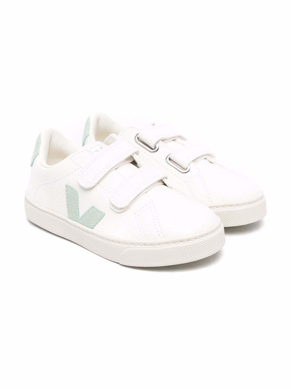 VEJA Kids 魔术贴低帮运动鞋 - 白色