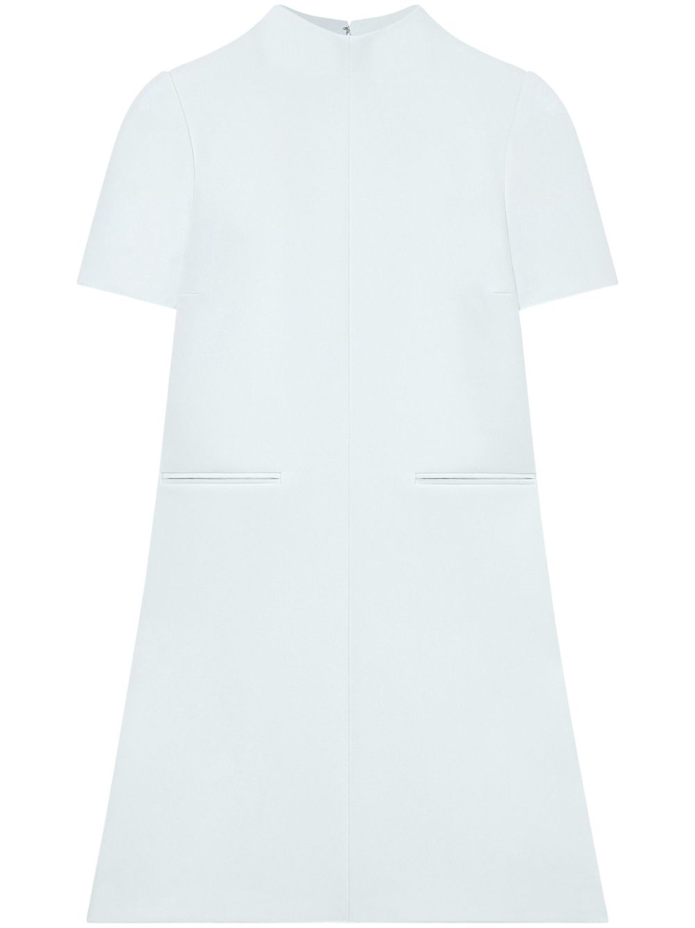 Courrèges A字斜纹布迷你连衣裙 - 蓝色